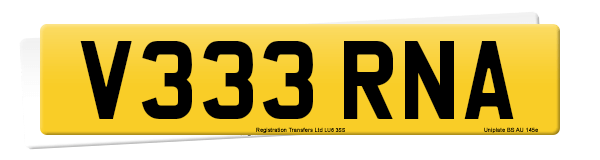 Registration number V333 RNA